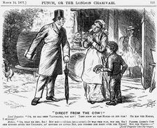 "Direct from the Cow!", 1877. Creator: Charles Samuel Keene