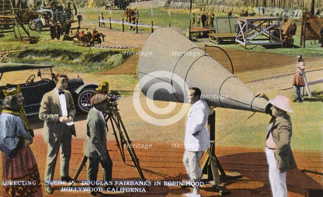 Directing a scene on a film set, Hollywood, Los Angeles, California, USA, 1922. Artist: Unknown