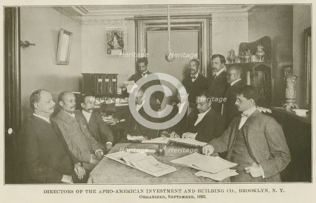 Directors of the Afro-American Investment and Building Co., Brooklyn...September 1892, (1907).  Creator: Unknown.