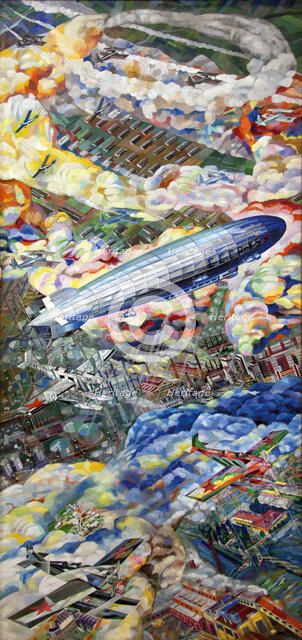 Dirigible, 1933. Creator: Kuptsov, Vasili Vasilyevich (1899-1935).
