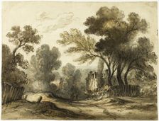 Dirt Road Landscape (recto), n.d. Creator: James Robertson