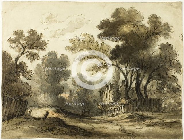 Dirt Road Landscape (recto), n.d. Creator: James Robertson.