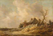 Dirt Road with Farmhouse and Board Fence, 1629. Creator: Jan van Goyen