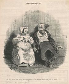 Dis donc amour! Crois-tu que ce sera un garçon..., June 16, 1839 Creator: Honore Daumier