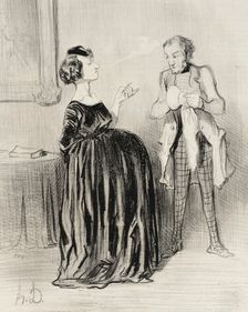 Dis donc...mon mari...j'ai bien envie d'appeler mon drame.., 1844. Creator: Honore Daumier