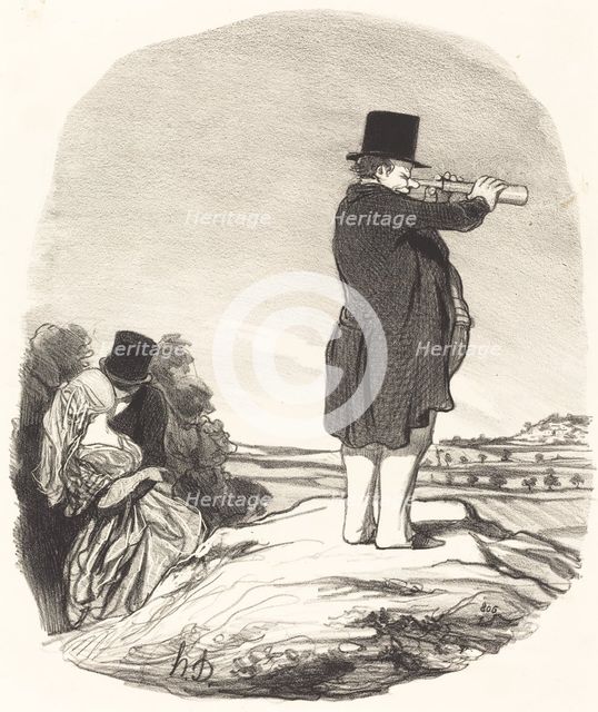 - Dis donc ma femme, c'est singulier... je ne vois rien!, 1845. Creator: Honore Daumier.