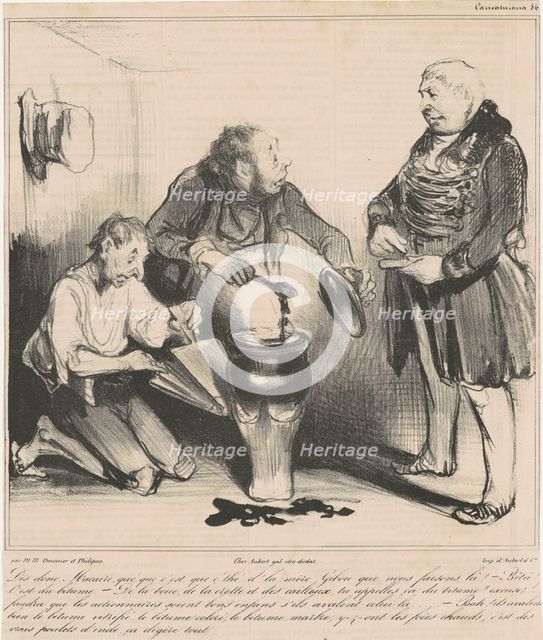 Dis donc, Macaire, qué que c'est que c'thé..., 19th century. Creator: Honore Daumier.