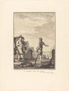 Discours sur l'égalité des conditions: Il retourne chez ses égaux, 1778. Creator: Nicolas Delaunay