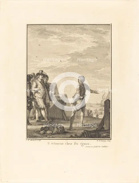 Discours sur l'égalité des conditions: Il retourne chez ses égaux, 1778. Creator: Nicolas Delaunay.