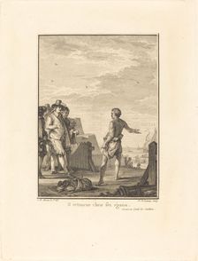 Discours sur l'égalité des conditions: Il retourne chez ses égaux, 1778. Creator: Nicolas Delaunay