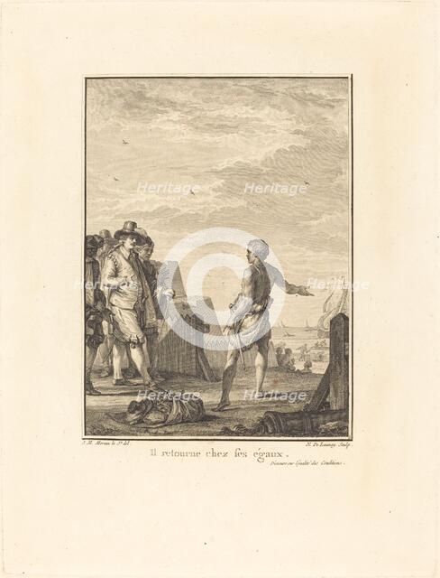 Discours sur l'égalité des conditions: Il retourne chez ses égaux, 1778. Creator: Nicolas Delaunay.