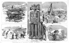 Discovery of a Colossal Statue of Ramses II near Aboukir, Egypt 1886. Creator: Unknown
