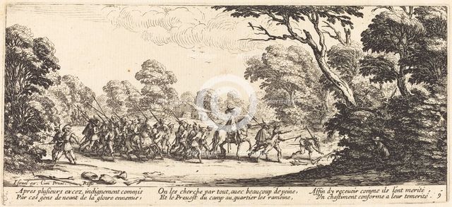 Discovery of the Criminal Soldiers, c. 1633. Creator: Jacques Callot.