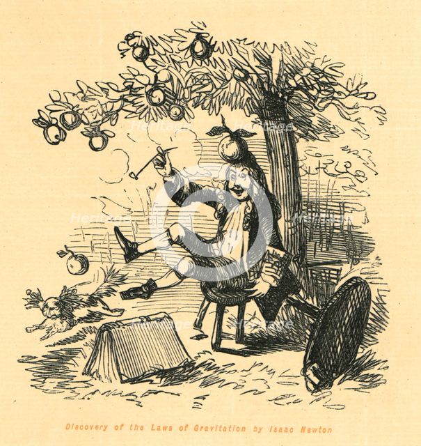 'Discovery of the Laws of Gravitation by Isaac Newton', 1897.  Creator: John Leech.