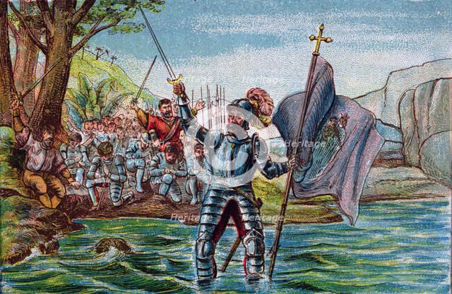 Discovery by Vasco Nunez de Balboa of the Pacific Ocean, taking possession of it in September 1513.