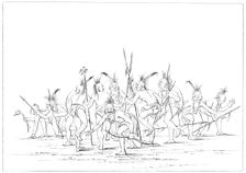 Discovery dance, Sac and Fox, Rock Island, Upper Mississippi, 1841.Artist: Myers and Co