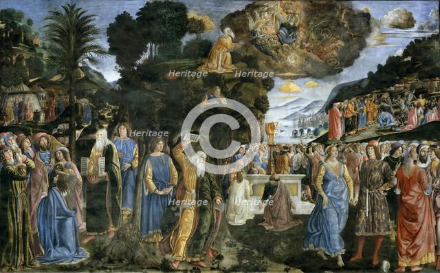 Discesa dal monte Sinai (The Descent from Mount Sinai), 1481-1482. Creator: Rosselli, Cosimo di Lorenzo (1439-1507).