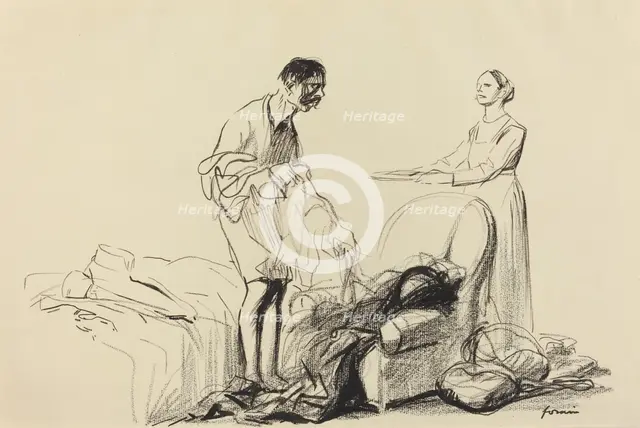Discharged from Military Service, c. 1914/1919. Creator: Jean Louis Forain.