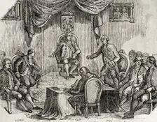 Discussion between the Duke of Alcudia and the Count of Aranda, March 14, 1794 (1851). Creator: Unknown