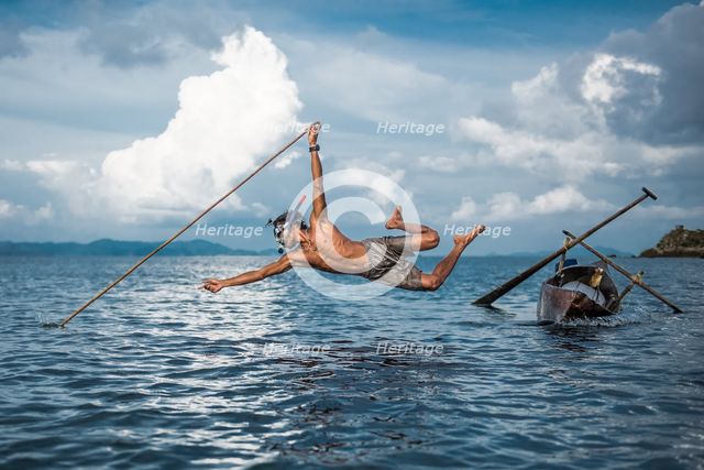 Disappearing fishing method by Moken. Creator: Dorte Verner.