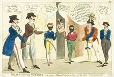 Disappointed Dandies - Or a vain Attempt to get a peep at the fair Circassian, published 1819. Creator: Unknown