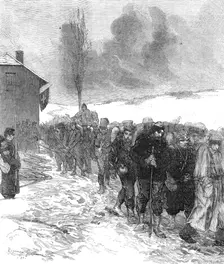 Disarming General Bourbaki's army at the Swiss frontier, 1871. Creator: William James Palmer