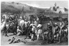 Disarming the 11th Irregular Cavalry at Berhampore 1857, (c1860)