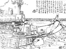 Disaster on the line: a railway accident, 1909. Creator: Unknown