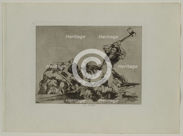 Disasters of War: Pl., 3, The Same (Thing) , 1810-1813. Creator: Francisco de Goya (Spanish, 1746-1828); Real Academia.