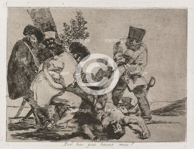 Disasters of War: Pl. 33, What more can one do? , 1810-1813 . Creator: Francisco de Goya (Spanish, 1746-1828); Real Academia.