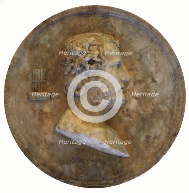 Disc with a portrait of Aeschines, Ancient Greek statesman and orator, 2nd century. Artist: Unknown