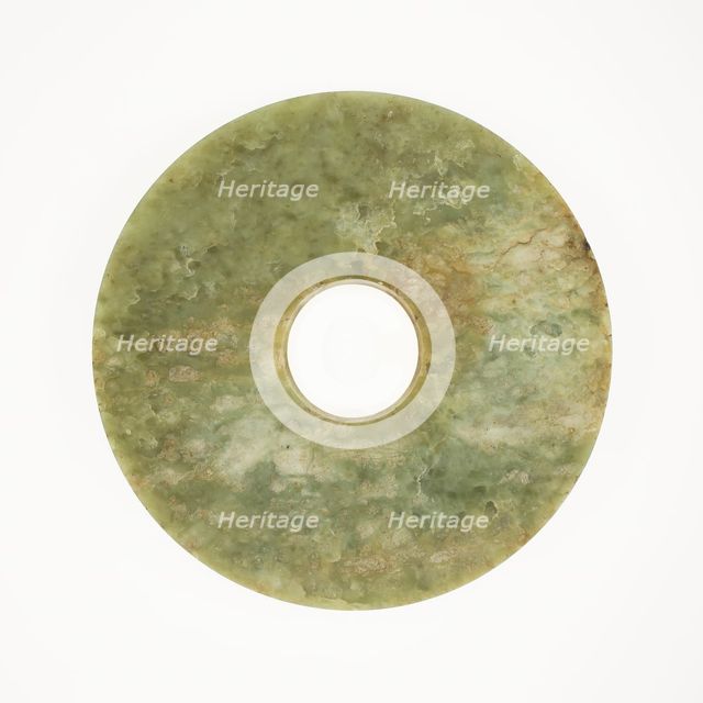 Disc (bi), Neolithic period, Liangzhu culture, c. 3000/2000 B.C. Creator: Unknown.