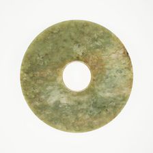 Disc (bi), Neolithic period, Liangzhu culture, c. 3000/2000 B.C. Creator: Unknown