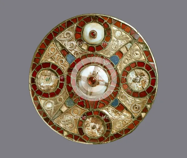 Disc brooch, 7th century. Artist: Unknown.
