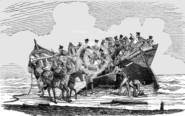 'Disembarkation of English Cavalry at the Crimea; The Expedition to the Crimea', 1854. Creator: Unknown.