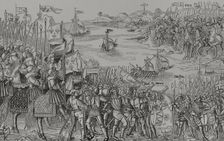 Disembarkation of the Crusaders at Damietta, (Nile Delta) on 5 June 1249, 1522, (1877). Creator: Unknown