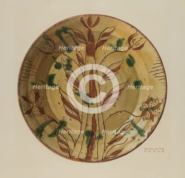 Dish, 1935/1942. Creator: Charlotte Angus.