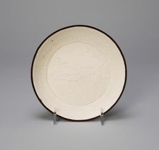 Dish with Mythical Bovine (Xiniu) amid Waves Viewing the Moon and..., Jin dynasty, 12th century. Creator: Unknown