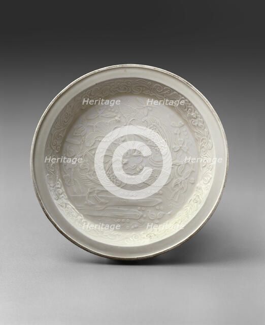 Dish with Mandarin Ducks in a Lotus Pond, Jin dynasty (1115-1234), 12th century. Creator: Unknown.