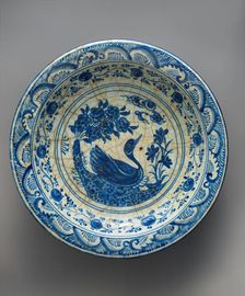 Dish with a Swimming Duck, Iran, 16th century. Creator: Unknown