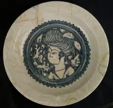 Dish with a Portrait of a Man, Northwestern Iran, 17th century. Creator: Unknown