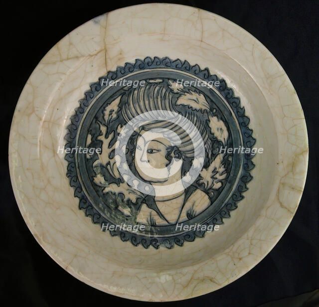 Dish with a Portrait of a Man, Northwestern Iran, 17th century. Creator: Unknown.