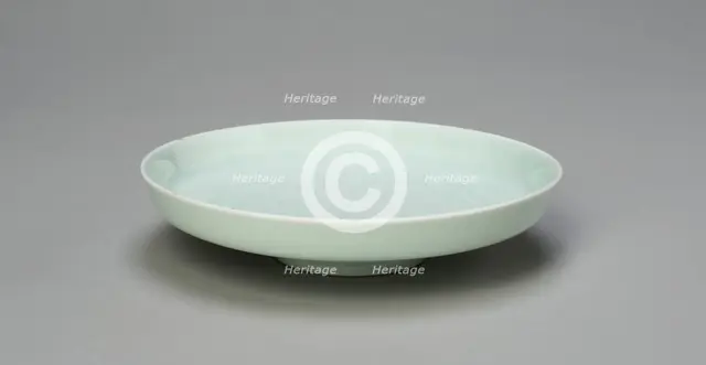 Dish with Auspicious Emblems: Clouds, Bats, Gourds..., Qing dynasty, Qianlong period (1736-1795). Creator: Unknown.