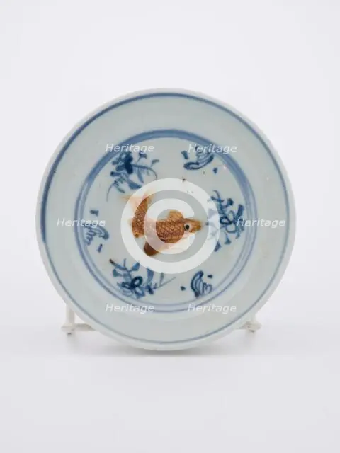 Dish with biscuit fish design, 1475-1525. Creator: Unknown.