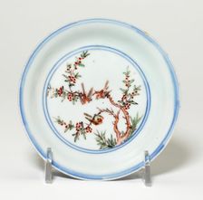 Dish with Birds on Flower Branches, Ming dynasty (1368-1644), Wanli reign mark (1563-1620). Creator: Unknown