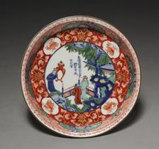 Dish with Chinese Figures in a Garden, 1700s. Creator: Unknown