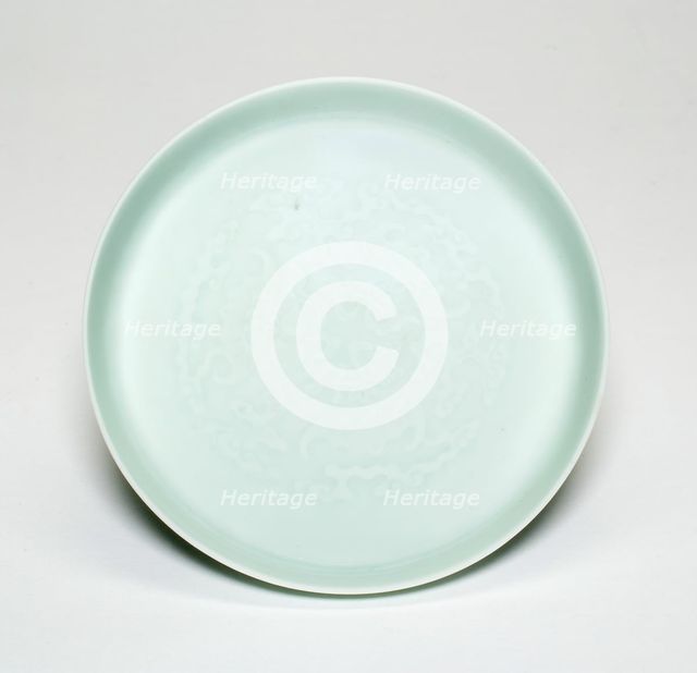 Dish with Clouds, Bats, Gourds, Flowers, and Jui Mushroom, Qing dynasty, Qianlong reign (1736-1795). Creator: Unknown.