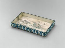Dish with Design of Landscape with Blossoming Trees, Edo period; Narutaki..., (1699-1712). Creator: Ogata Kenzan