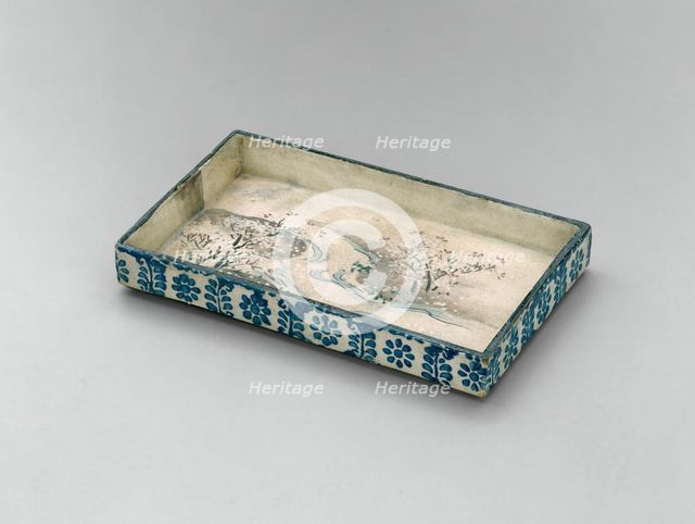 Dish with Design of Landscape with Blossoming Trees, Edo period; Narutaki..., (1699-1712). Creator: Ogata Kenzan.