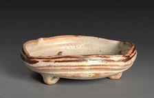 Dish with Design of Plum Trees: Shino Ware, late 1500s. Creator: Unknown